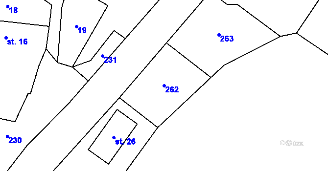 Parcela st. 262 v KÚ Michalovice, Katastrální mapa