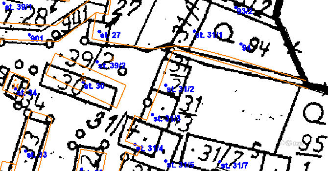 Parcela st. 31/2 v KÚ Petrovice I, Katastrální mapa