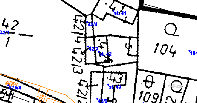 Parcela st. 42 v KÚ Petrovice I, Katastrální mapa