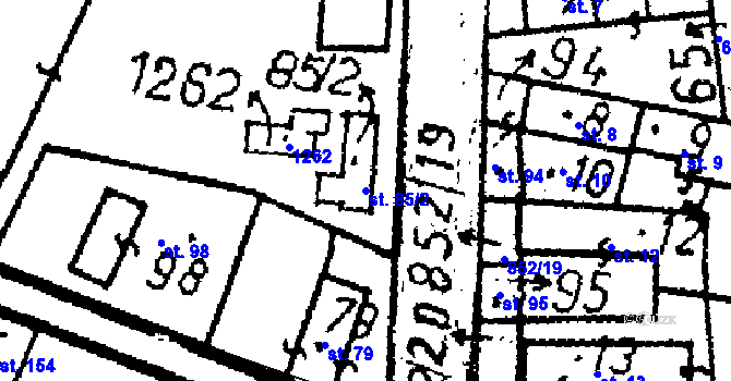 Parcela st. 85/2 v KÚ Petrovice I, Katastrální mapa