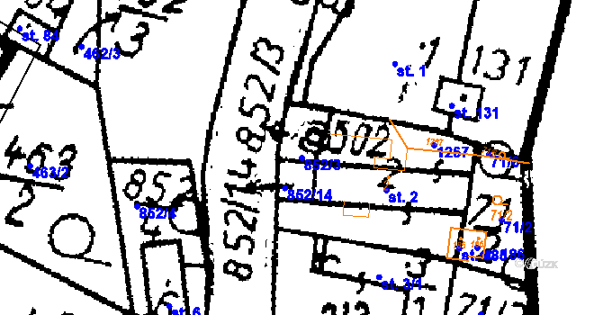 Parcela st. 852/3 v KÚ Petrovice I, Katastrální mapa