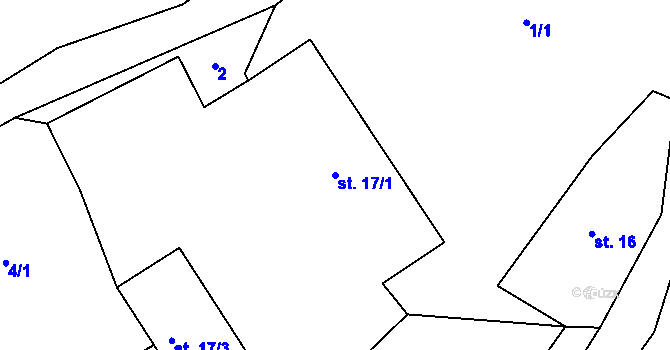 Parcela st. 17/1 v KÚ Senetín, Katastrální mapa
