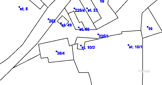 Parcela st. 57 v KÚ Senetín, Katastrální mapa
