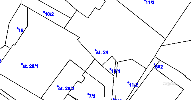 Parcela st. 24 v KÚ Újezdec, Katastrální mapa