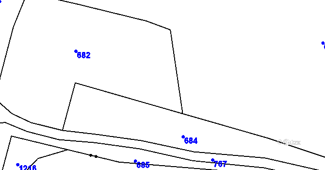 Parcela st. 133/1 v KÚ Újezdec, Katastrální mapa