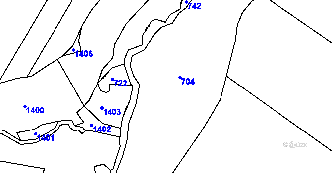 Parcela st. 171/4 v KÚ Újezdec, Katastrální mapa