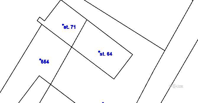 Parcela st. 64 v KÚ Újezdec, Katastrální mapa