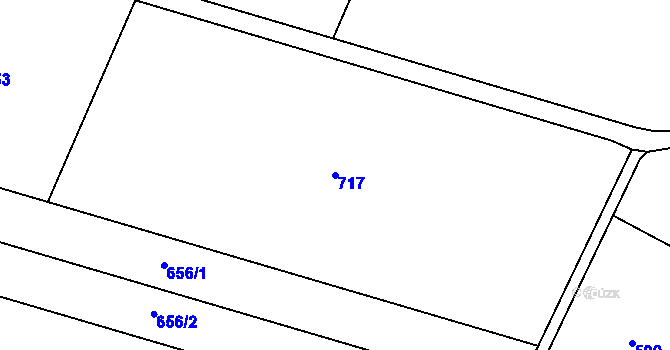 Parcela st. 717 v KÚ Újezdec, Katastrální mapa