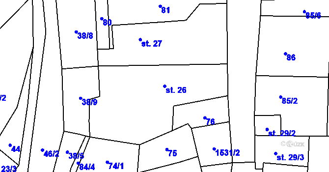 Parcela st. 26 v KÚ Losiny, Katastrální mapa