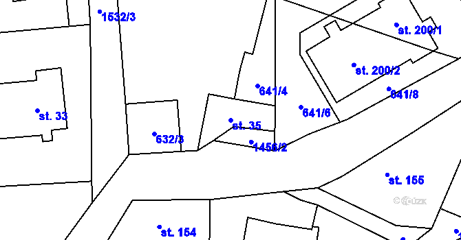 Parcela st. 35 v KÚ Losiny, Katastrální mapa