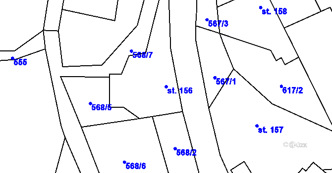 Parcela st. 156 v KÚ Losiny, Katastrální mapa