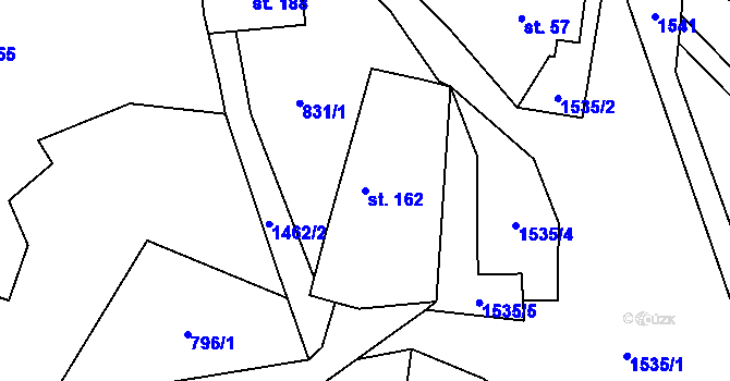 Parcela st. 162 v KÚ Losiny, Katastrální mapa