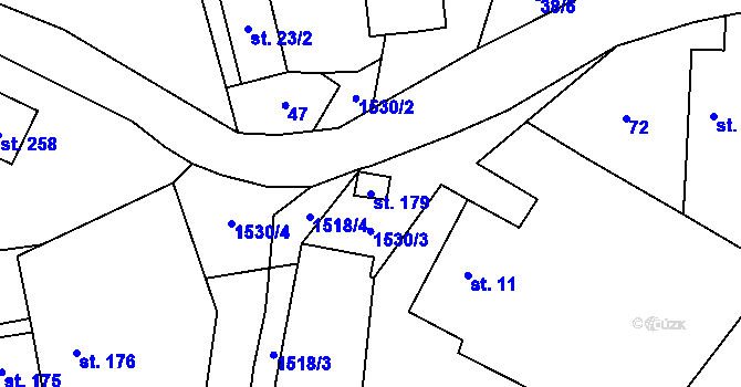 Parcela st. 179 v KÚ Losiny, Katastrální mapa