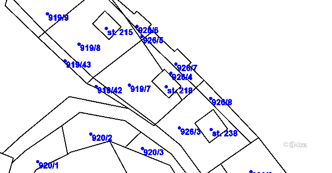 Parcela st. 218 v KÚ Losiny, Katastrální mapa