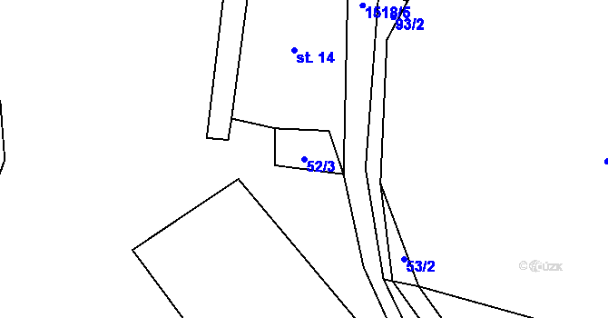 Parcela st. 52/3 v KÚ Losiny, Katastrální mapa