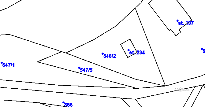 Parcela st. 548/2 v KÚ Losiny, Katastrální mapa