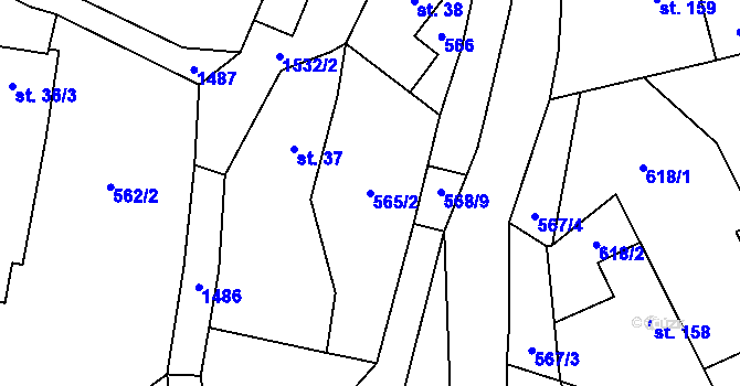 Parcela st. 565/2 v KÚ Losiny, Katastrální mapa