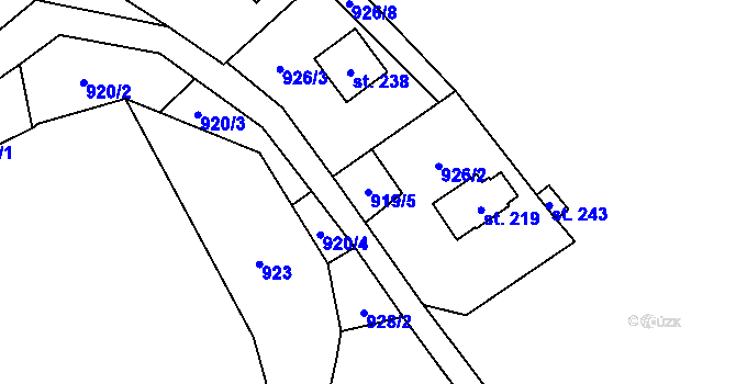 Parcela st. 919/5 v KÚ Losiny, Katastrální mapa