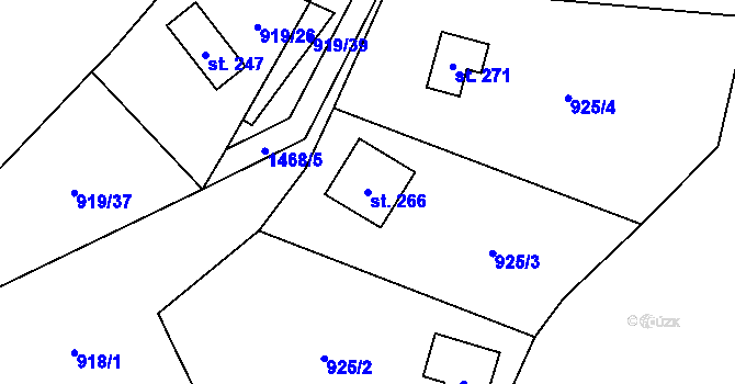 Parcela st. 266 v KÚ Losiny, Katastrální mapa