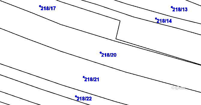 Parcela st. 218/20 v KÚ Losiny, Katastrální mapa