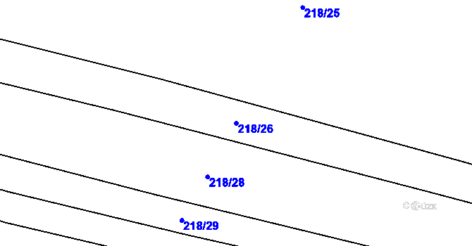 Parcela st. 218/26 v KÚ Losiny, Katastrální mapa
