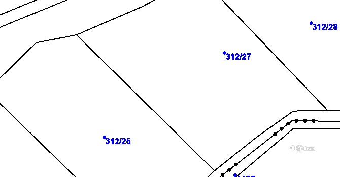 Parcela st. 312/26 v KÚ Losiny, Katastrální mapa
