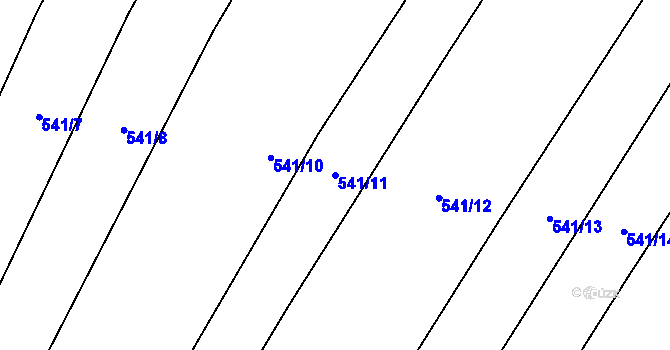 Parcela st. 541/11 v KÚ Losiny, Katastrální mapa