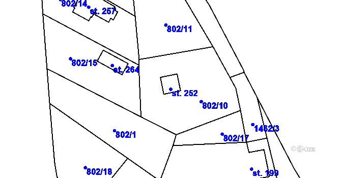 Parcela st. 252 v KÚ Losiny, Katastrální mapa