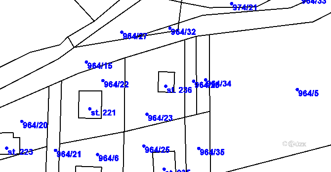 Parcela st. 236 v KÚ Staré Nespeřice, Katastrální mapa