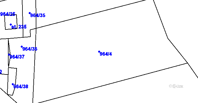 Parcela st. 964/4 v KÚ Staré Nespeřice, Katastrální mapa