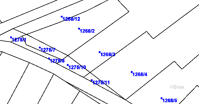 Parcela st. 1268/3 v KÚ Staré Nespeřice, Katastrální mapa