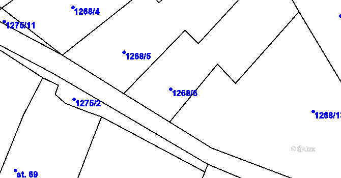 Parcela st. 1268/6 v KÚ Staré Nespeřice, Katastrální mapa