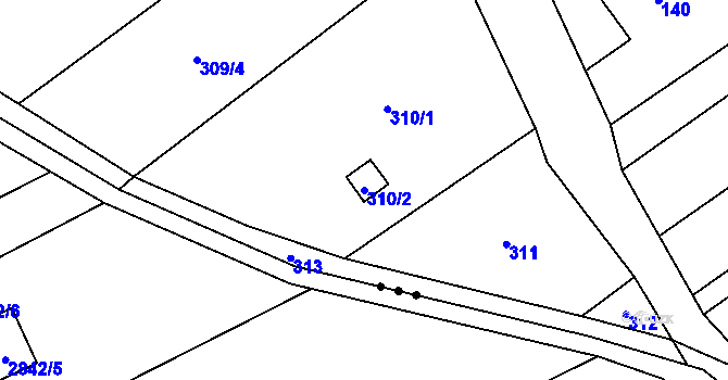 Parcela st. 310/2 v KÚ Dolní Marklovice, Katastrální mapa
