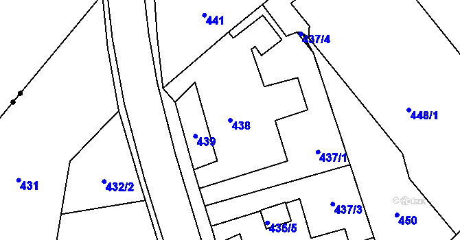 Parcela st. 438 v KÚ Dolní Marklovice, Katastrální mapa