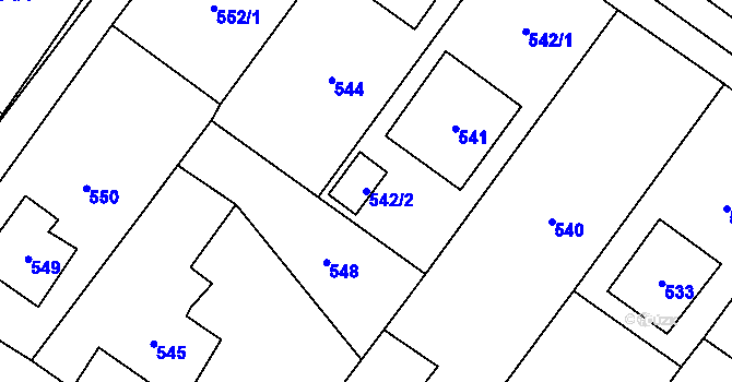 Parcela st. 542/2 v KÚ Dolní Marklovice, Katastrální mapa