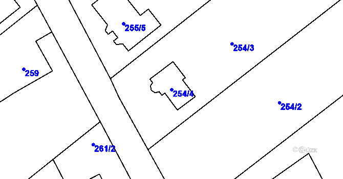 Parcela st. 254/4 v KÚ Dolní Marklovice, Katastrální mapa