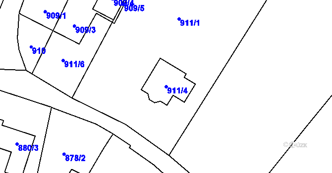 Parcela st. 911/4 v KÚ Dolní Marklovice, Katastrální mapa