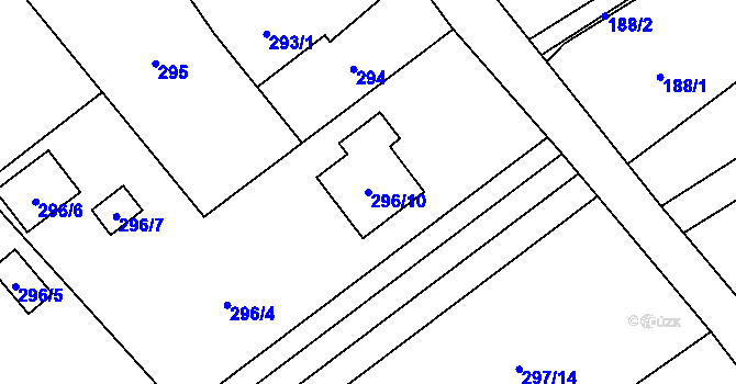 Parcela st. 296/10 v KÚ Dolní Marklovice, Katastrální mapa
