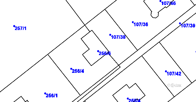 Parcela st. 256/6 v KÚ Dolní Marklovice, Katastrální mapa