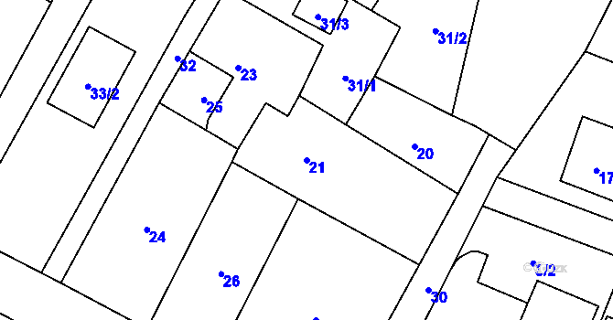 Parcela st. 21 v KÚ Petrovice u Karviné, Katastrální mapa