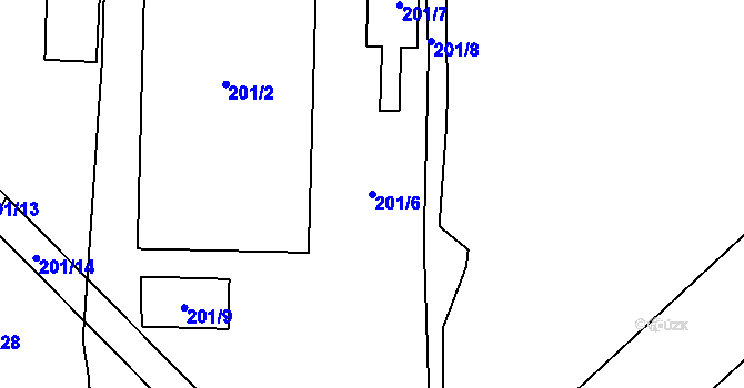 Parcela st. 201/6 v KÚ Petrovice u Karviné, Katastrální mapa