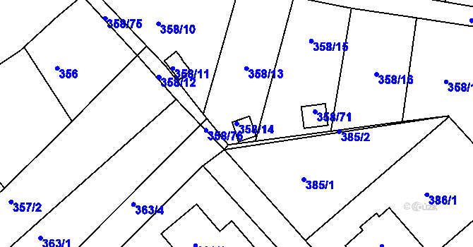 Parcela st. 358/14 v KÚ Petrovice u Karviné, Katastrální mapa
