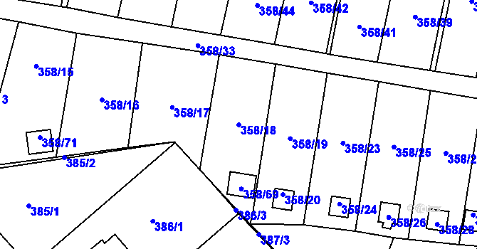 Parcela st. 358/18 v KÚ Petrovice u Karviné, Katastrální mapa