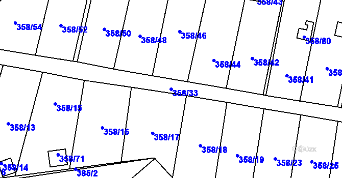Parcela st. 358/33 v KÚ Petrovice u Karviné, Katastrální mapa