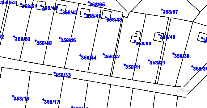 Parcela st. 358/42 v KÚ Petrovice u Karviné, Katastrální mapa