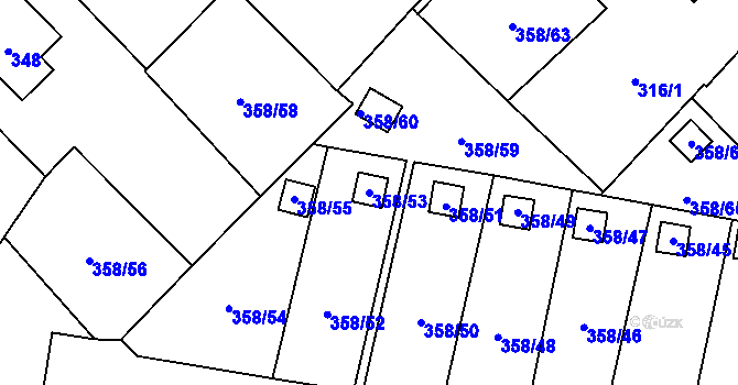 Parcela st. 358/53 v KÚ Petrovice u Karviné, Katastrální mapa