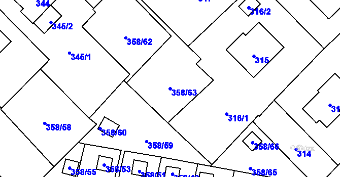 Parcela st. 358/63 v KÚ Petrovice u Karviné, Katastrální mapa
