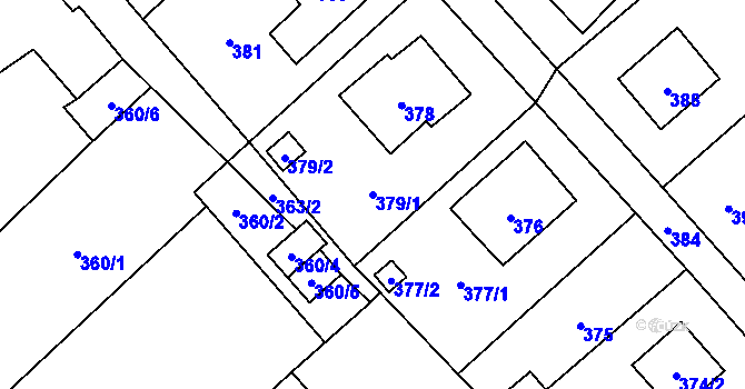 Parcela st. 379/1 v KÚ Petrovice u Karviné, Katastrální mapa