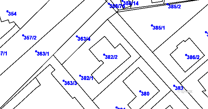 Parcela st. 382/2 v KÚ Petrovice u Karviné, Katastrální mapa