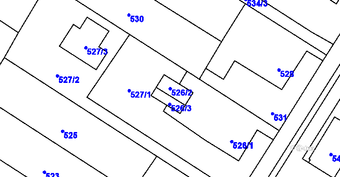 Parcela st. 526/2 v KÚ Petrovice u Karviné, Katastrální mapa